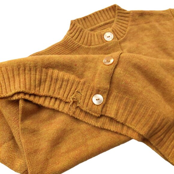Pure Vintage 1940s-1950s Woven Yellow & Orange Long Sleeve Cardigan Sweater - Picture 8 of 12
